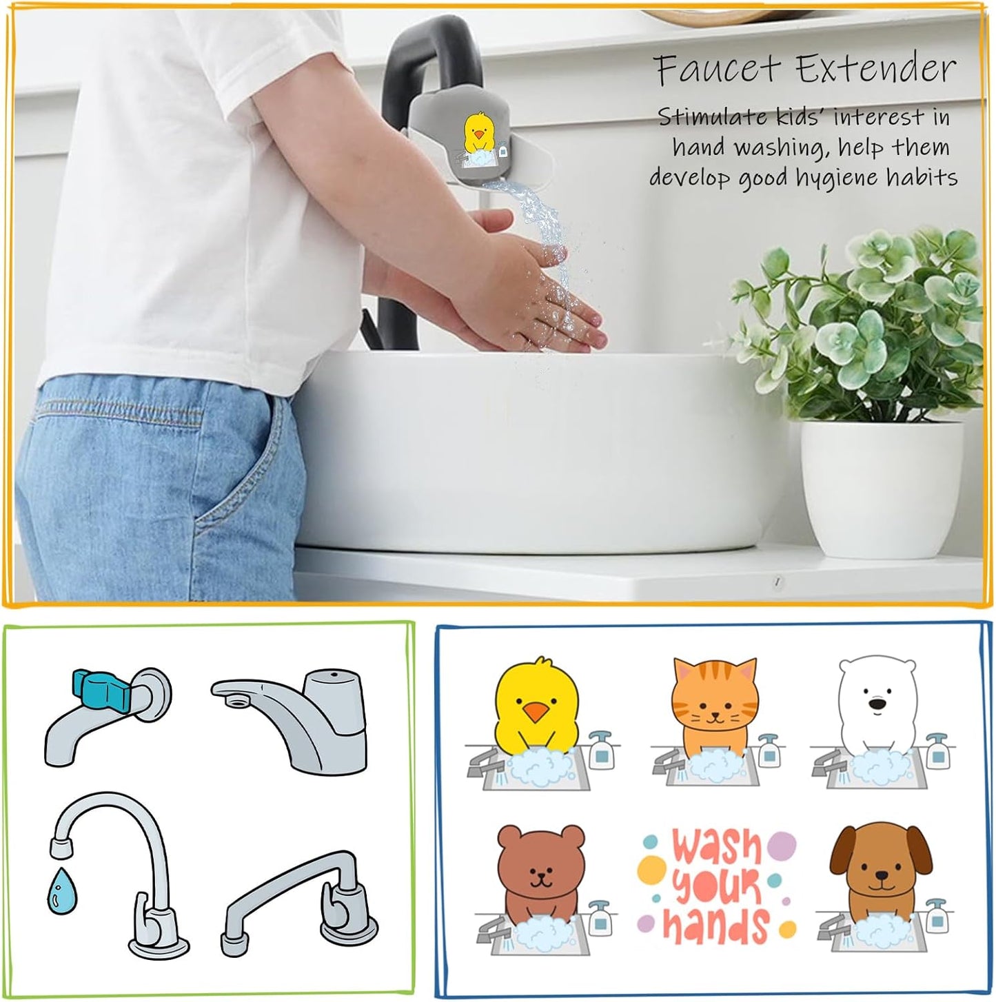 Blue Toddler Step Stool for Bathroom Sink, 2 Step Stool for Kids Kitchen Sink, Heavy Duty Stepping Stool for Toddlers Toilet Potty Training (2 Pack, White-Blue)