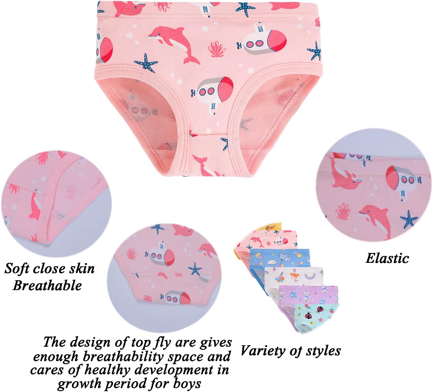Boboking Soft Cotton Underwear Toddler Girls'Briefs Soft Undies