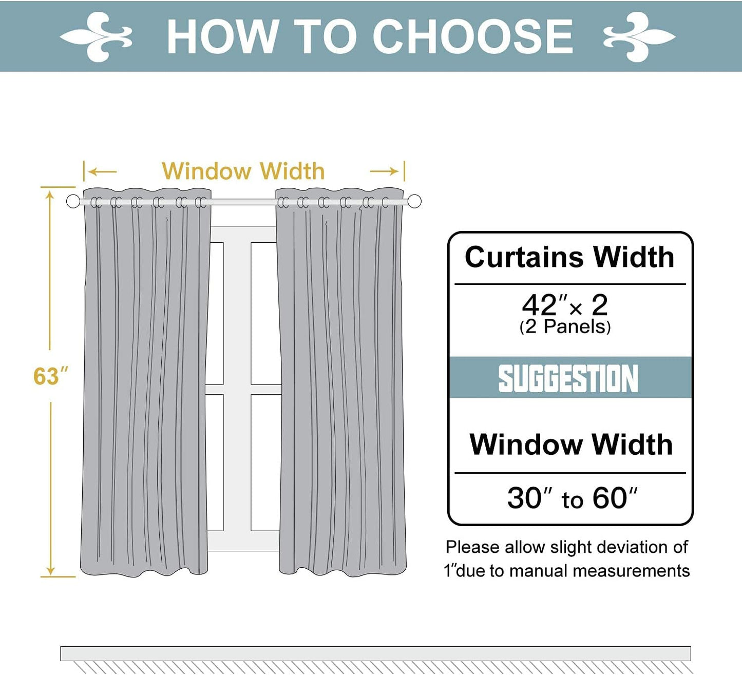 ChrisDowa Grommet Blackout Curtains for Bedroom and Living Room - 2 Panels Set Thermal Insulated Room Darkening Curtains (Light Grey, 42W x 63L)