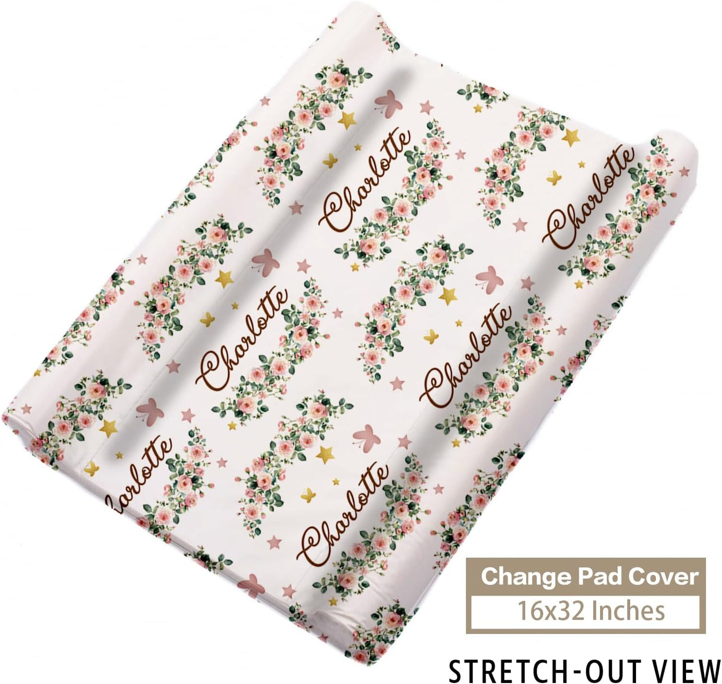 Custom Name Crib Bedding Set - Leopard Theme, Personalized Yellow Flower Nursery Bedding 3-Piece Set– Soft Blanket, Fitted Sheet, Changing Pad Cover – for Newborns Girls Nursery Gifts