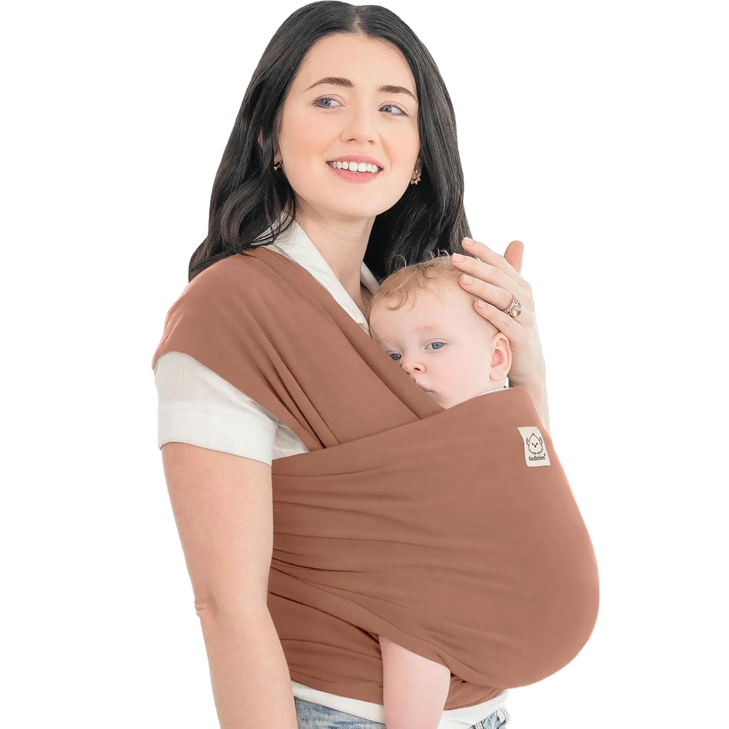 KeaBabies Baby Wrap Carrier - All in 1 Original Baby Carrier Newborn to Toddler Sling, Easy to Wear, Hands Free Bonding, Lightweight, Breathable Infant Wraps (Terracotta)