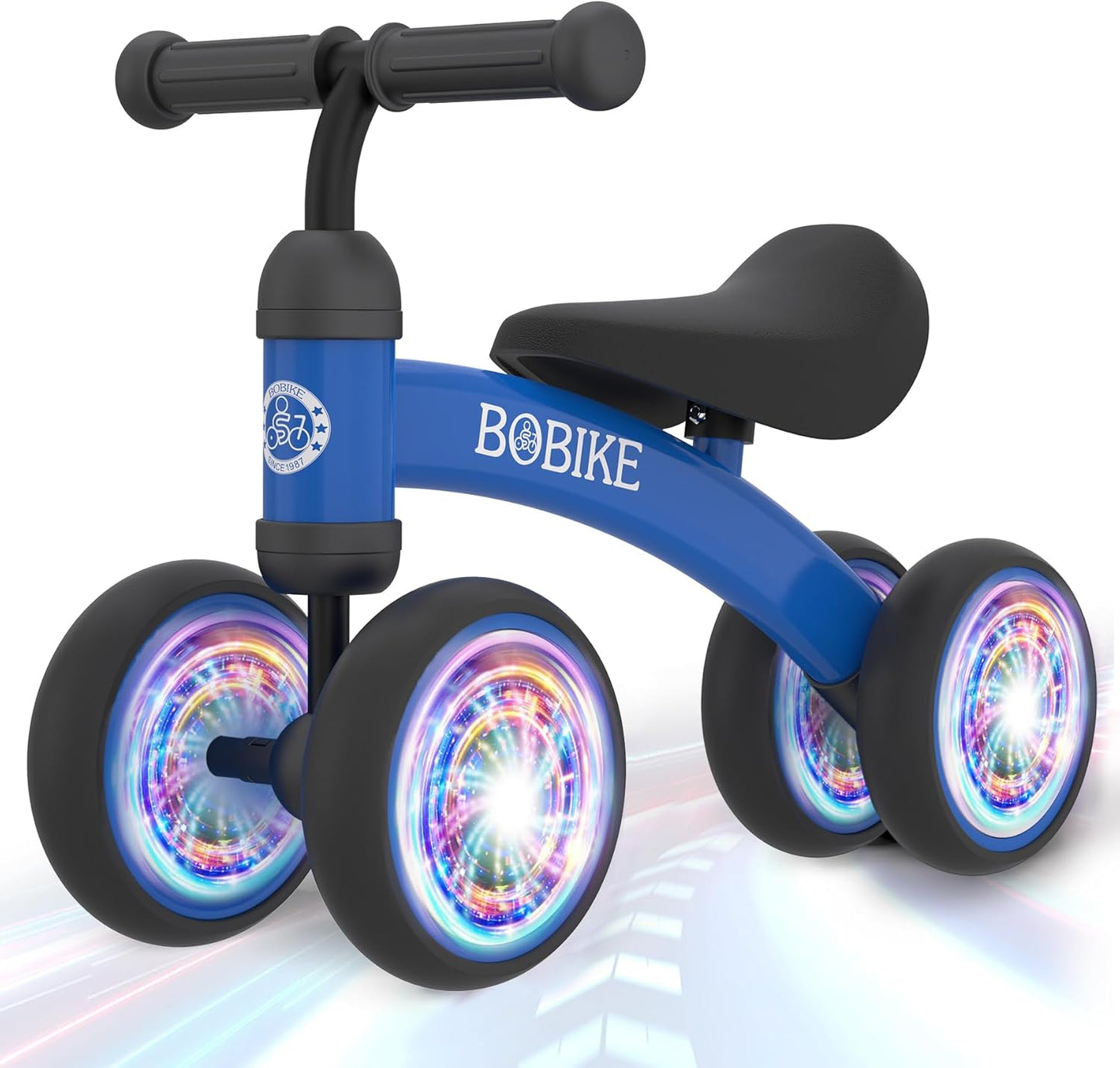 Baby Balance Bike Toys for 12-36 Months Kids Toy Boy and Girls Gifts Toddler Best First Birthday Gift Children Walker No Pedal Infant 4 Wheels Bicycle (Colorful, Blue-Light)