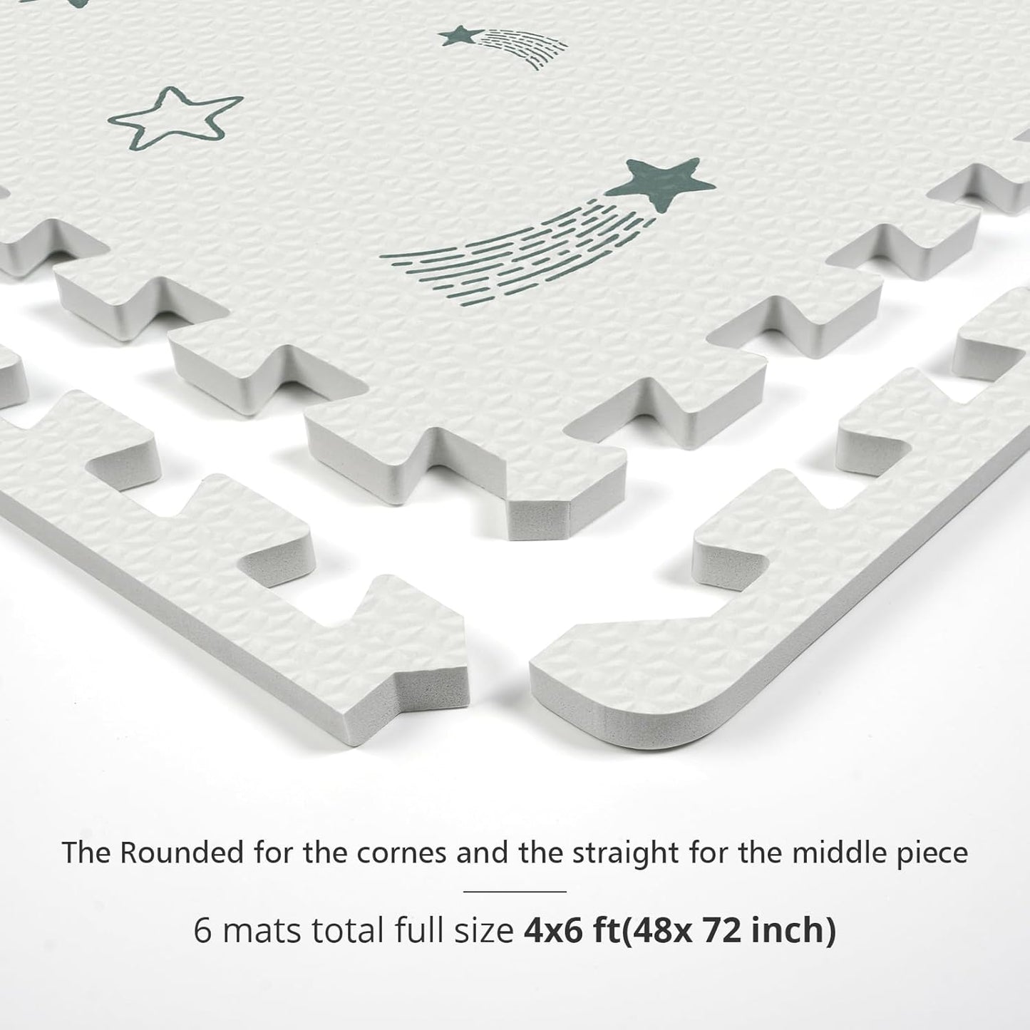 Baby Foam Play Mat, 72x48 Crawling Mat, Floor Mats for Kids for Baby with Interlocking Floor Tiles, Toddler Play Mats for Indoor and Outdoor, Easy to Clean Playroom Playmats