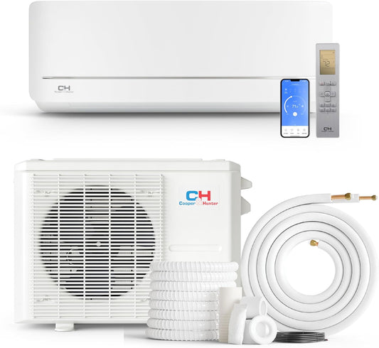 Cooper & Hunter 18,000 BTU, 230V 19 SEER Ductless Mini Split AC/Heating System Pre-Charged Inverter Heat Pump with 16ft Installation Kit