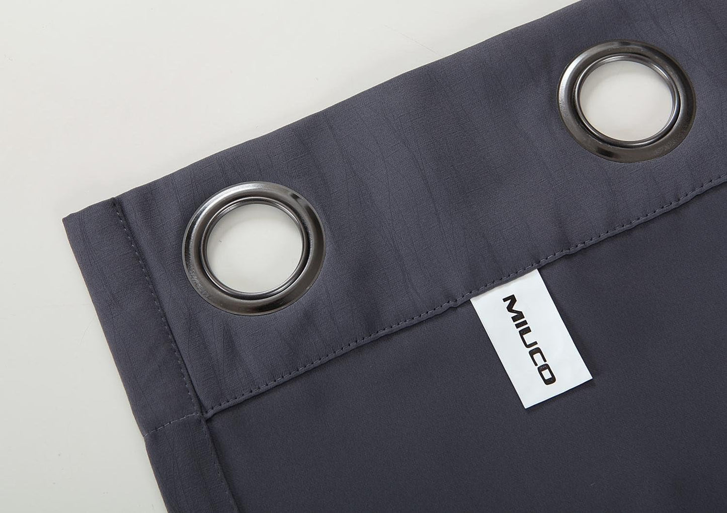 MIUCO Blackout Curtains Room Darkening Textured Grommet Window Curtains for Living Room 2 Panels 52x63 Inch Dark Grey