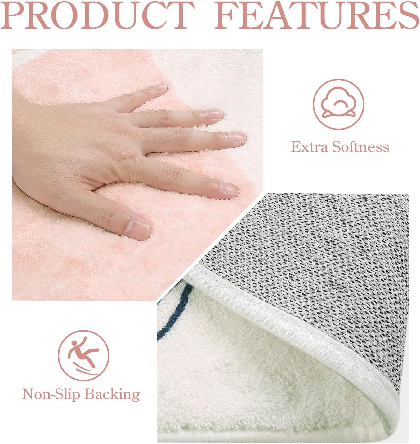 Lahome Pink Round Rugs 8Ft - Washable Boho Area Rug for Living Room Non-Slip Soft Ultra-Thin Large Round Rug Dining Room Rug, Botanical Print Floor Round Carpet for Bedroom Office Dorm (Pink, 8'x8')