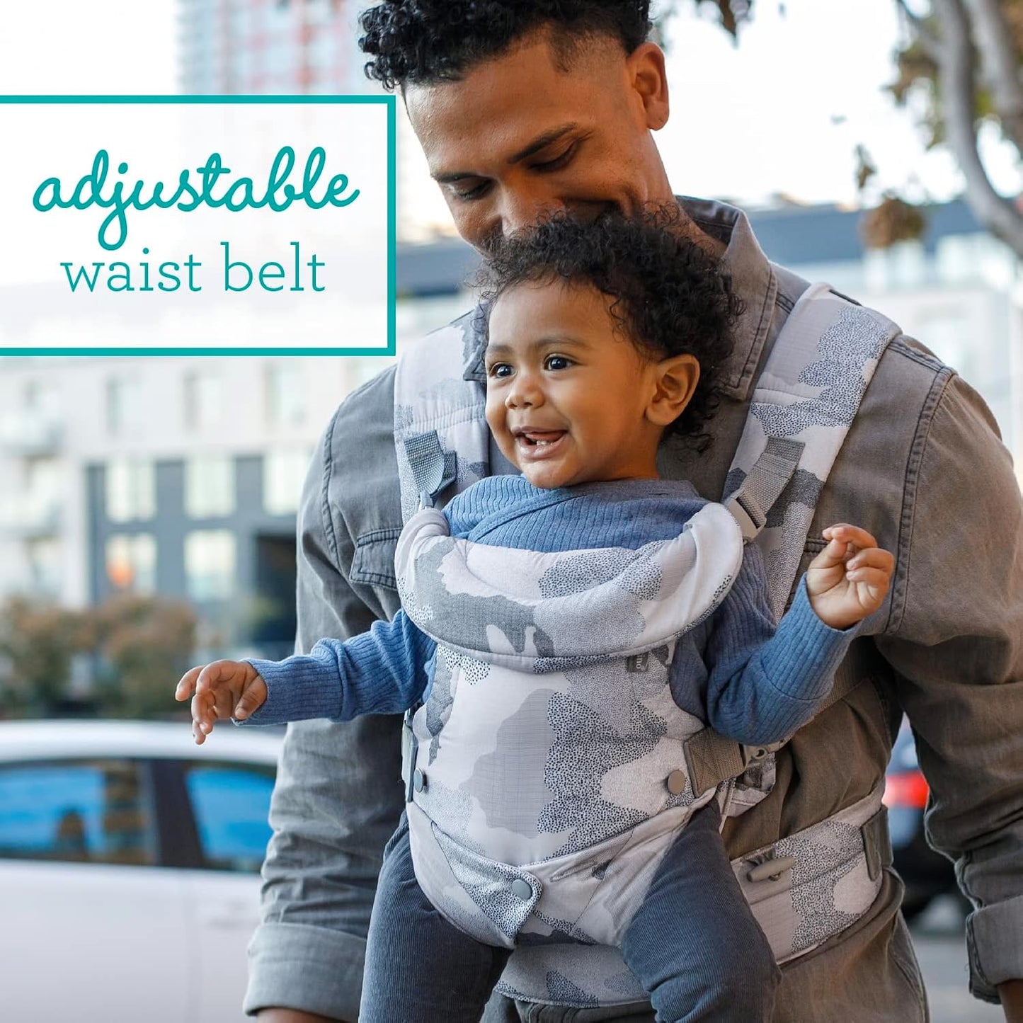 Infantino Flip 4-in-1 Convertible Baby Carrier, Adjustable, Ergonomic Babywearing, Registry Essential, Baby Carrier for Newborn to Toddler, Camo