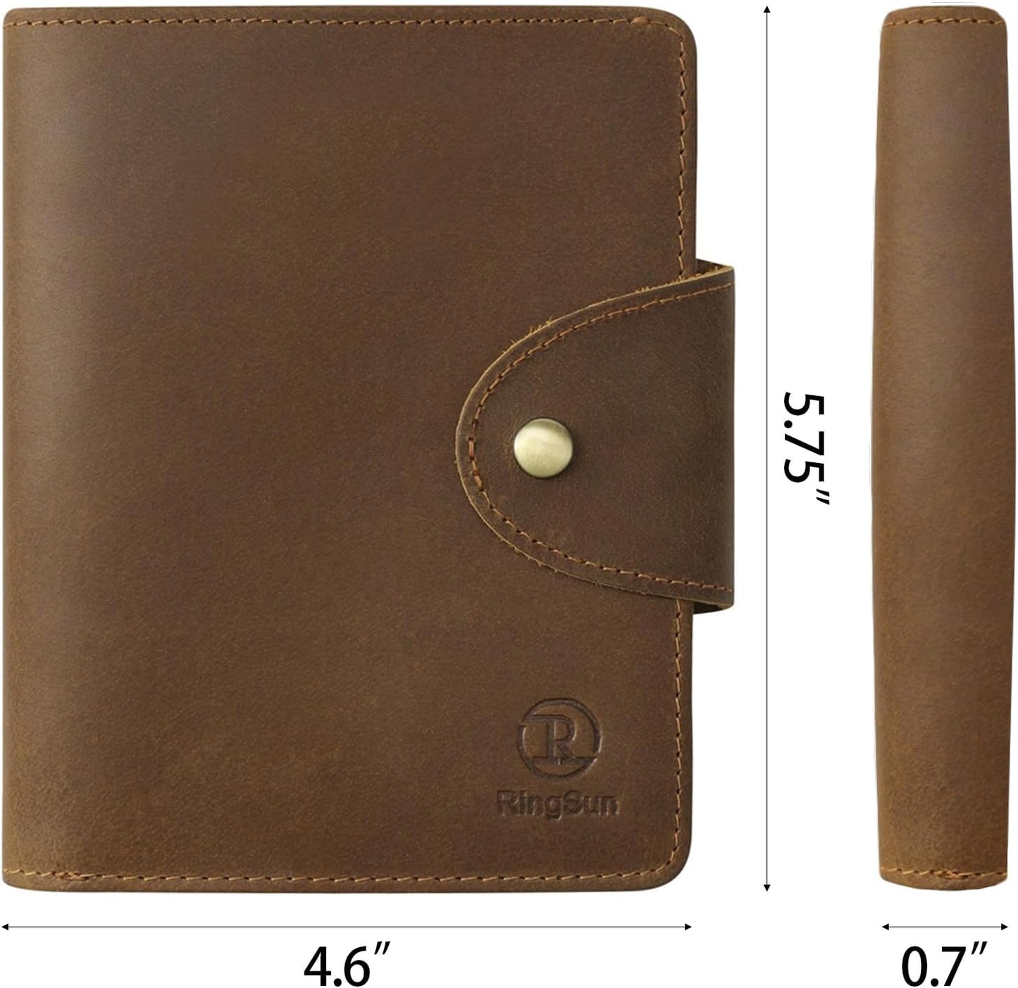 Ringsun Leather Passport Wallet for Men Women, RFID Passport Holder Case Travel Passport Cover for Family