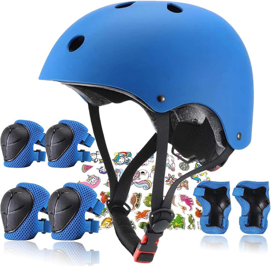 Kids Helmet,Toddler Skateboard Helmets for Ages 2-3-5-8-14 Years Boys Girls with Knee and Elbow Pads Wrist Guards fit Roller Skates,Skateboarding,Skating Scooter Adjustable Kids Helmet