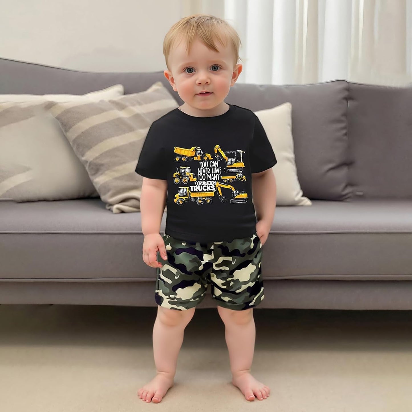 wdehow Toddler Kids Baby Boy Summer Clothes Sets 1T 2T 3T 4T 5T Letter Print Short Sleeve Tops Camouflage Shorts Outfits