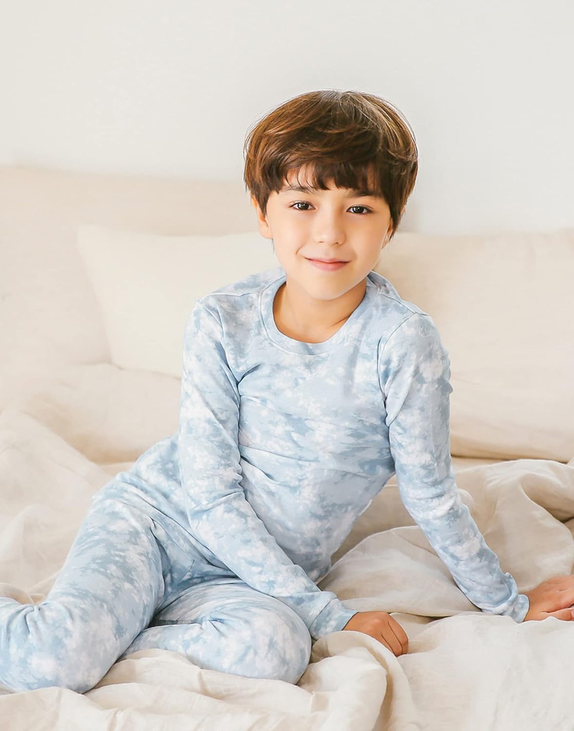 VAENAIT BABY 12M-12Y Toddler Kids Boys Girls 100% Cotton Marbling Tiedye Sung Fit Sleepwear Pajamas 2pcs Pjs Set