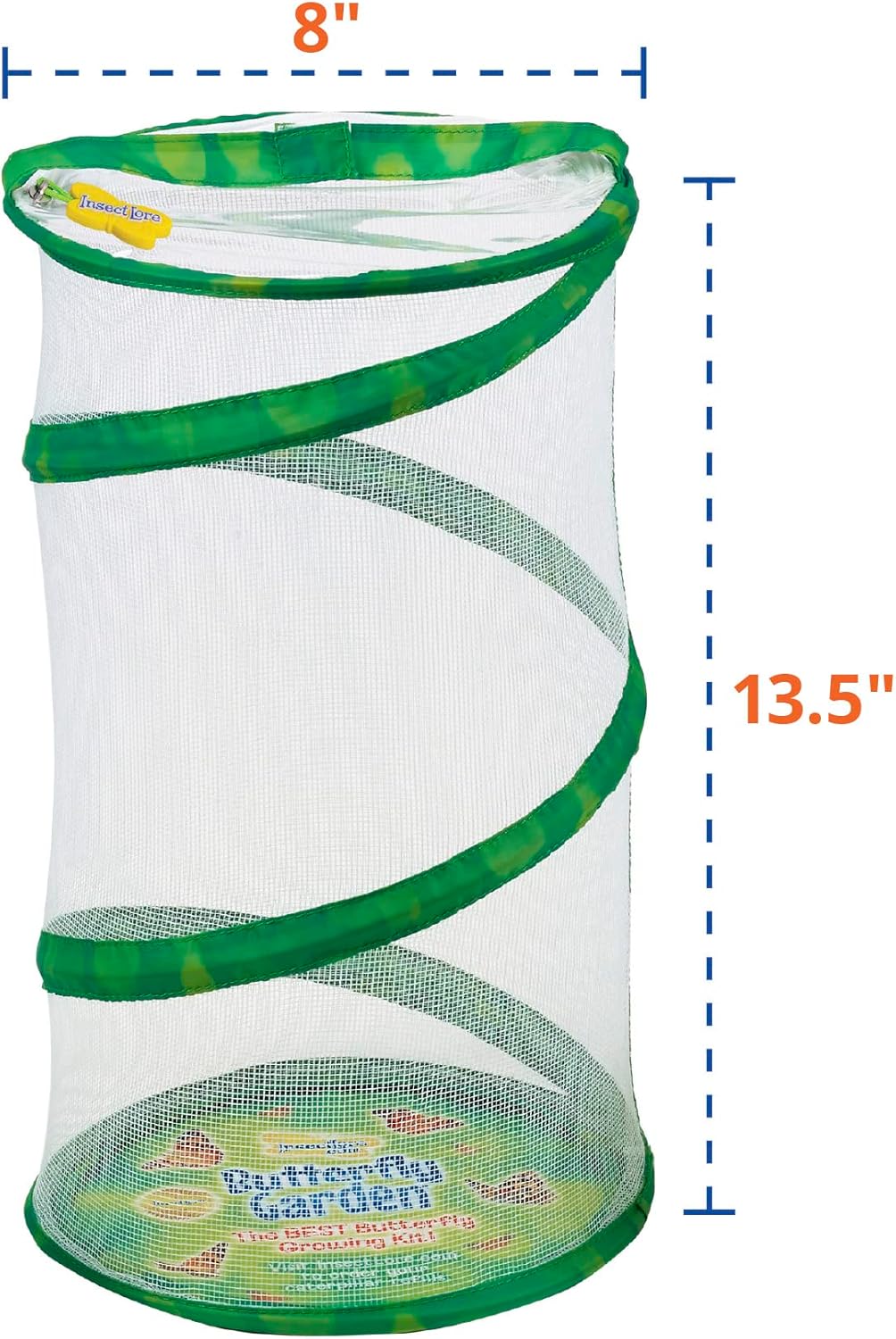 Insect Lore Butterfly Garden - 8" Habitat with 5 Live Baby Caterpillars - Includes Life Cycle Figurines, Stickers, Wind up, Mini Habitat | Birthday or Teacher Gift Set