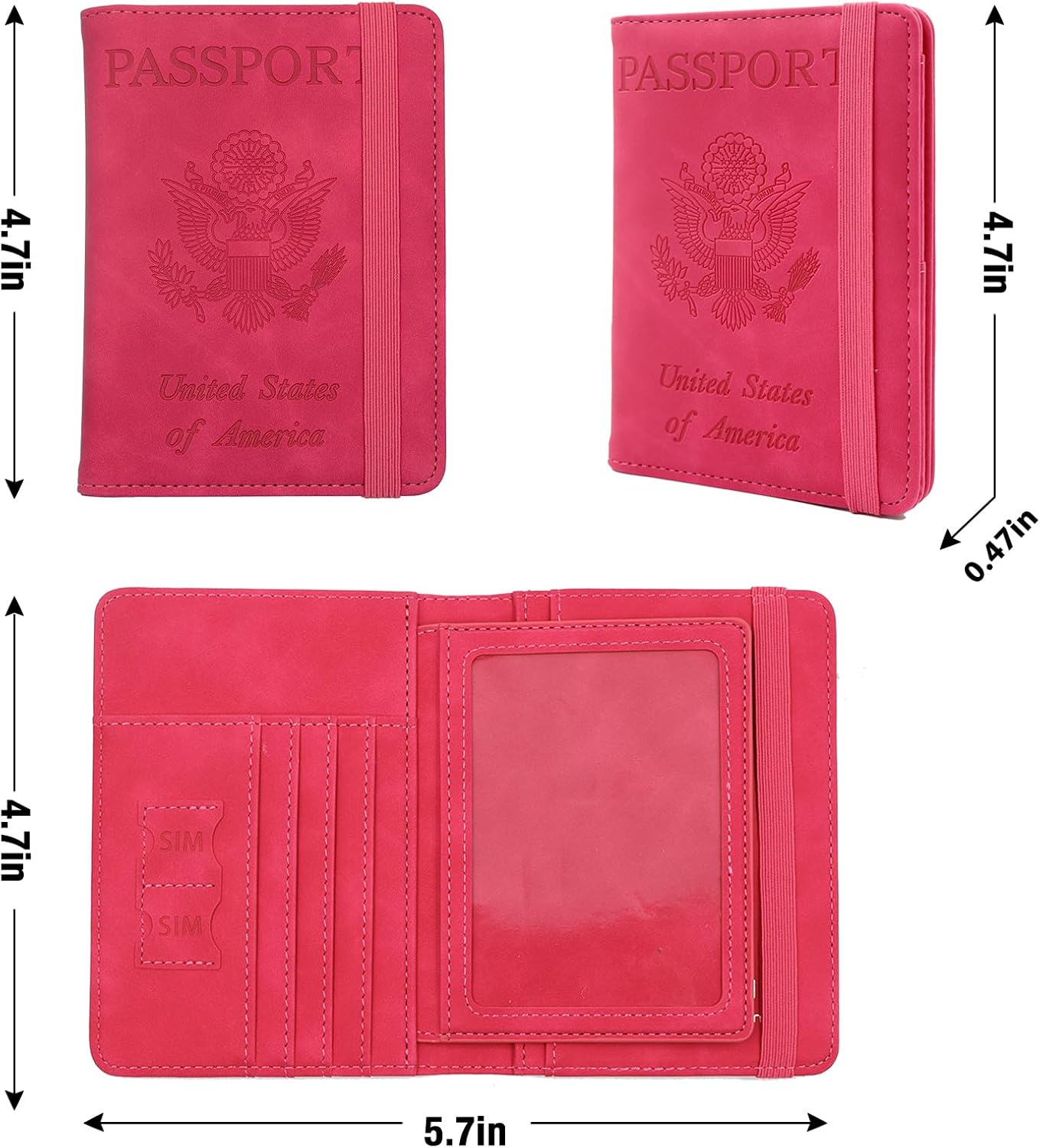 Melsbrinna Rfid Passport Holder for Travel women/Men, Cute Passport Wallet Rfid Blocking Card Slots, Rfid Passport Cover/CaseTravel Wallet, Passport Book Holder (1, Red5)