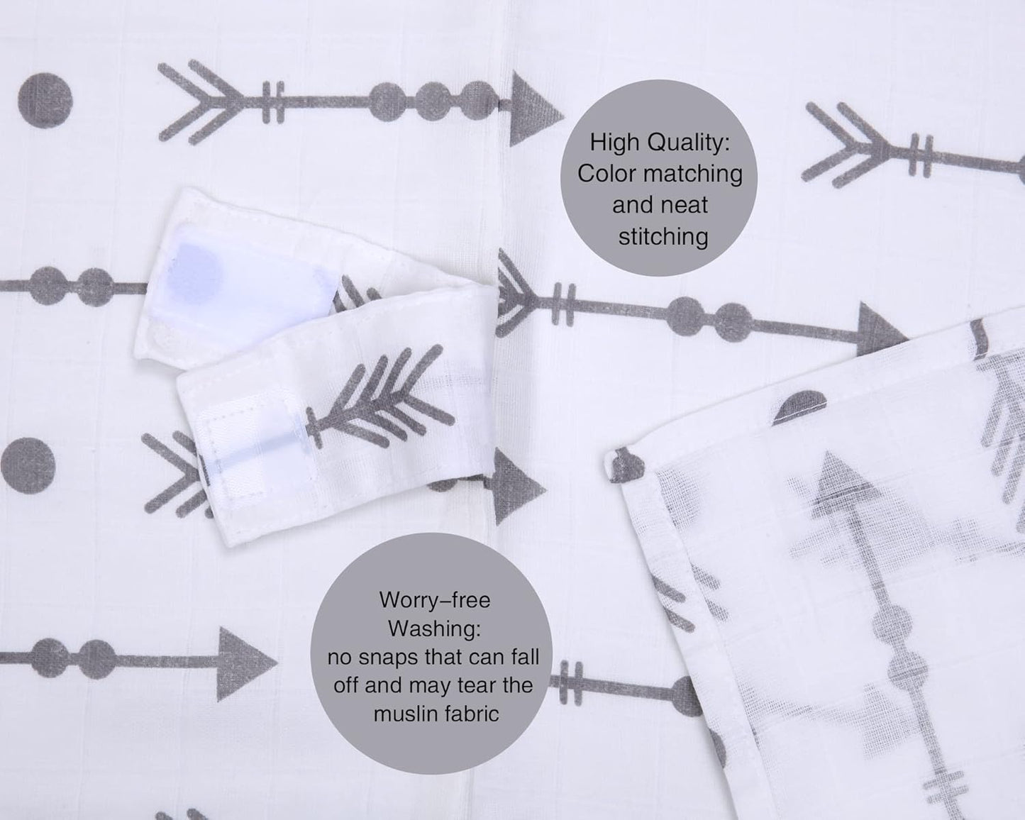 Rquite Car Seat Covers for Babies, 100% Muslin Carseat Cover Boys Girls, Lightweight Infant Car Seat Canopy, Soft Breathable Baby Carrier Cover, Summer Stroller Cover (Grey Arrow)