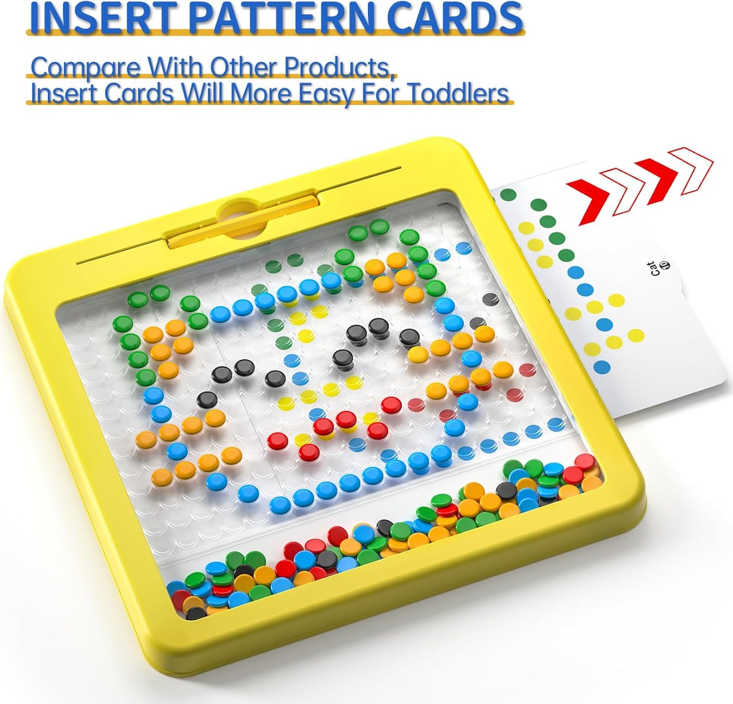 Large Magnetic Dots Board for Kids, Magnetic Drawing Board for Toddlers, Magnetic Dot Art with Magnetic Pen, Montessori Preschool Education Travel Toys for Kids Boys Girls Age 2 3 4 5 6 7 Years Old