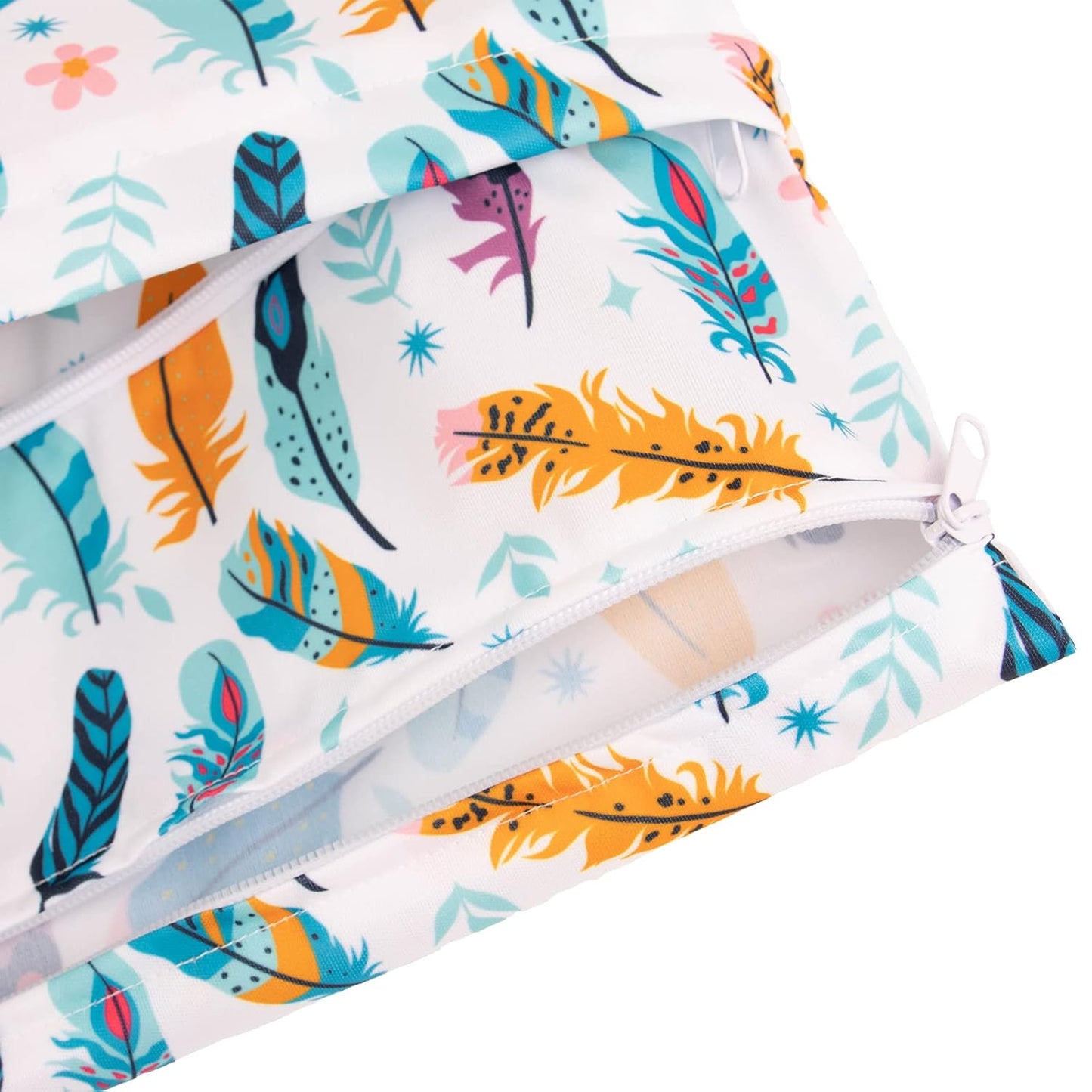 babygoal Wet Dry Bags for Baby Cloth Diapers, Washable Travel Bags, Beach, Pool, Gym Bag for Swimsuits & Wet Clothes with Two Zippered Pockets 3 Pack, 3LN21