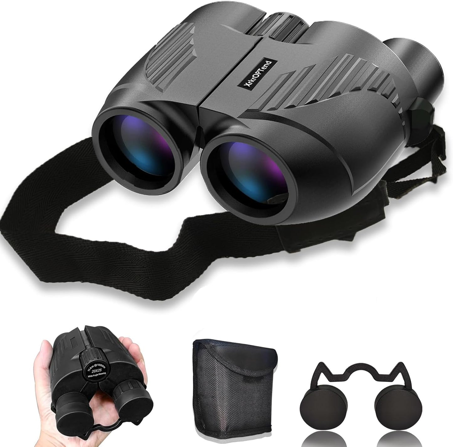 20x25 Compact Binoculars with Strap for Kids and Adults, Sharp Clear, Mini Low Weight Binoculars for Bird Watching,Hiking Outdoor, Cruise Ship,Concert