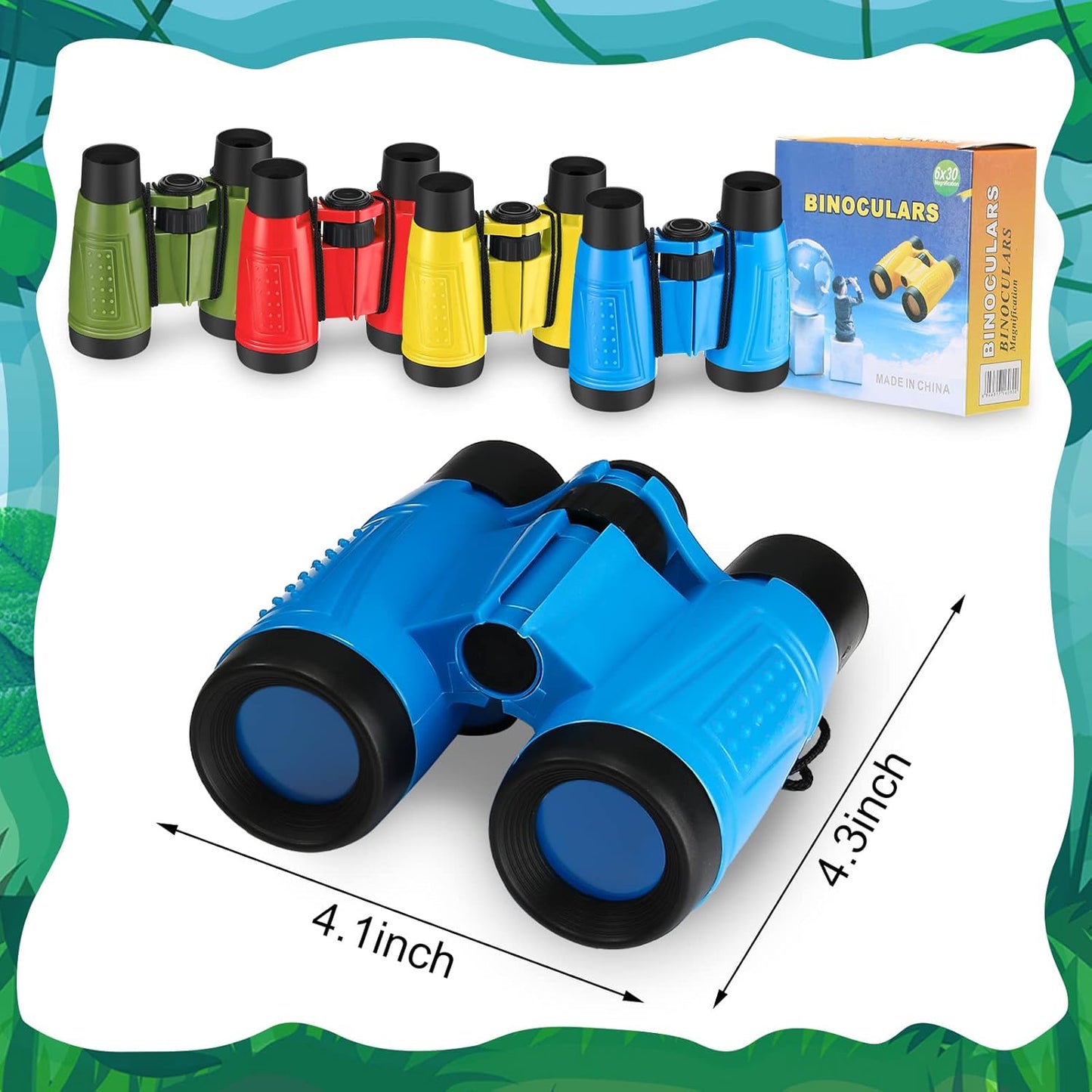 24 Pieces Toy Binoculars with Neck String Assorted Colors Novelty Binoculars Camping Birthday Party Supplies Nature Exploration Toys for Outdoors Indoors Sightseeing, Camping, Birdwatching Wildlife
