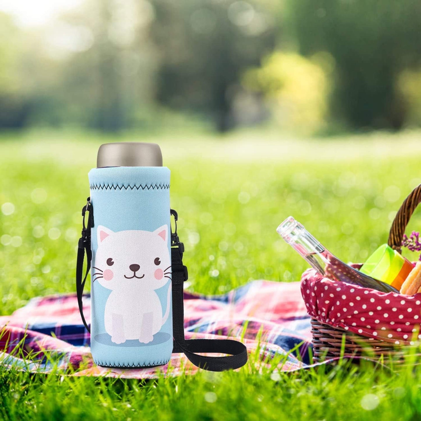 AUPET Water Bottle Bag Carrier,24oz/32oz Insulated Neoprene bottle Sling Holder Case Pouch Cover for 1000ML/750ML Bottles with Shoulder Strap for walking