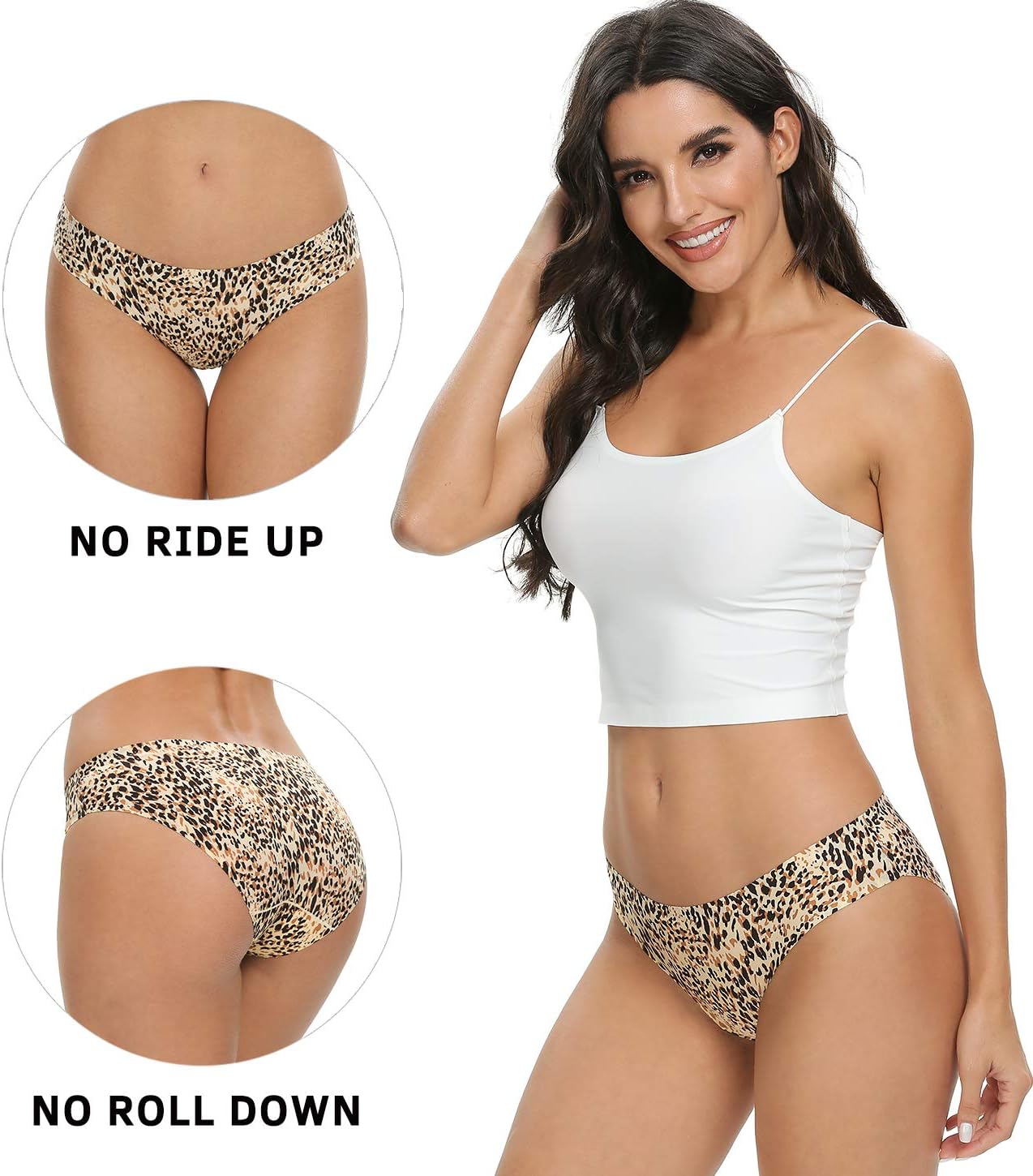 Wealurre Seamless Underwear for Women No Show Panties Soft Stretch Hipster Bikini Underwears 5-Pack