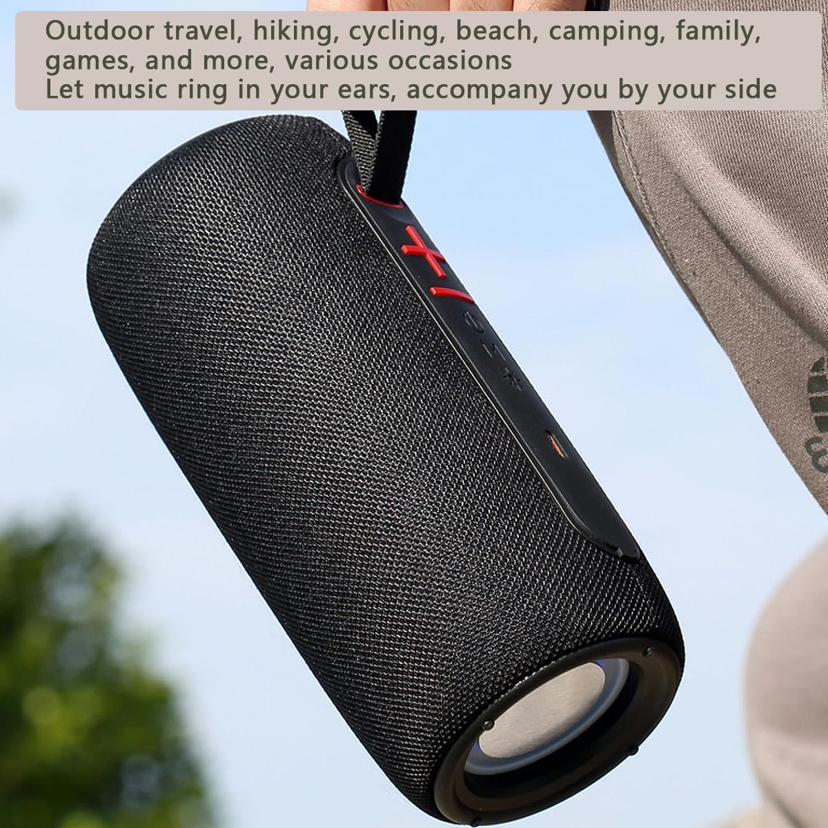 Portable Wireless Bluetooth Speaker: IPX6 Waterproof Audio,fm Radio,Loud USB/TF/AUX Play,LEDlights,TWS interconnected Stereo,Outdoor/Travel/Camping/Riding/Family/Party/Celebration