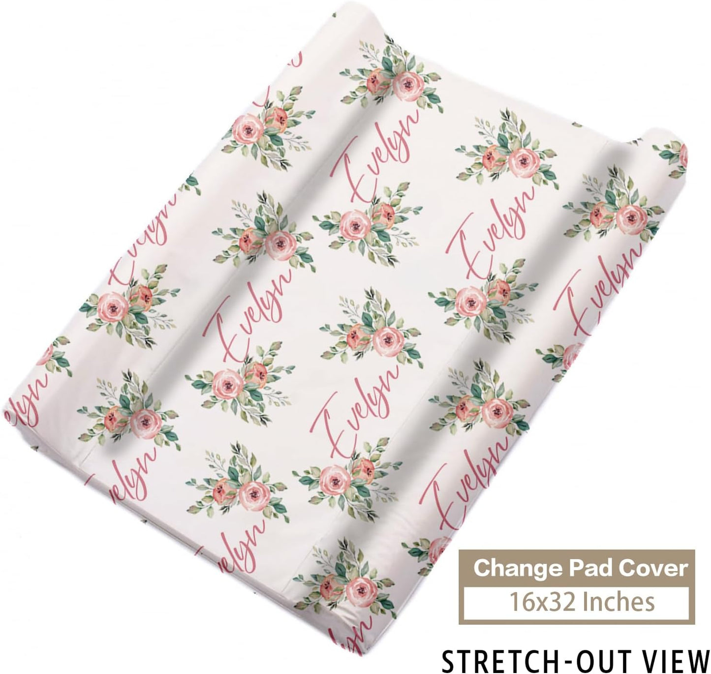 Custom Name Crib Bedding Set - Highland Cow Design, Personalized Floral Nursery Bedding 3-Piece Set– Soft Blanket, Fitted Sheet, Changing Pad Cover – for Newborns Girls Nursery Gifts