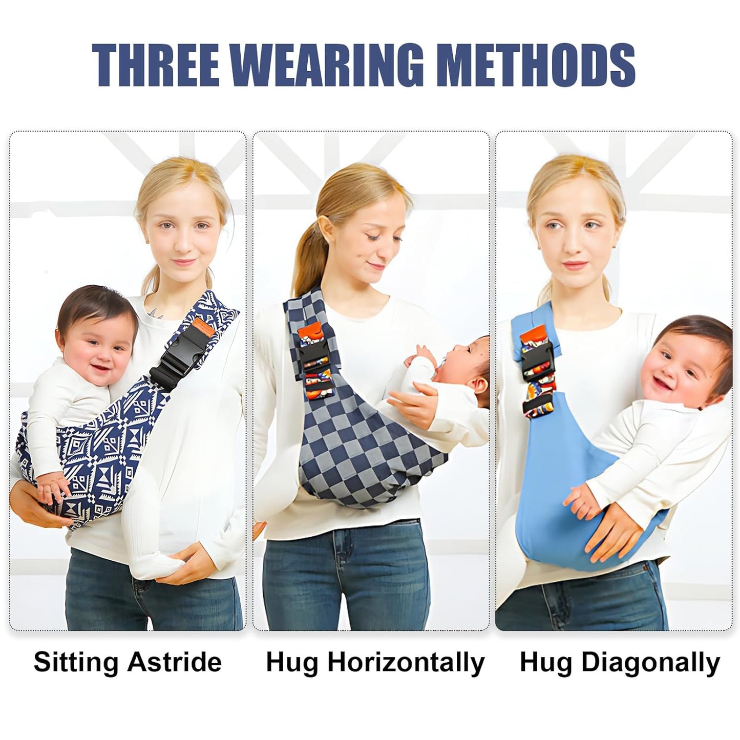 Baby Sling Carrier,Baby Sling,Toddler Carrier,Adjustable and Non-Slip Hip Seat Carriers Carrying 10-30 lbs(Rainbow)