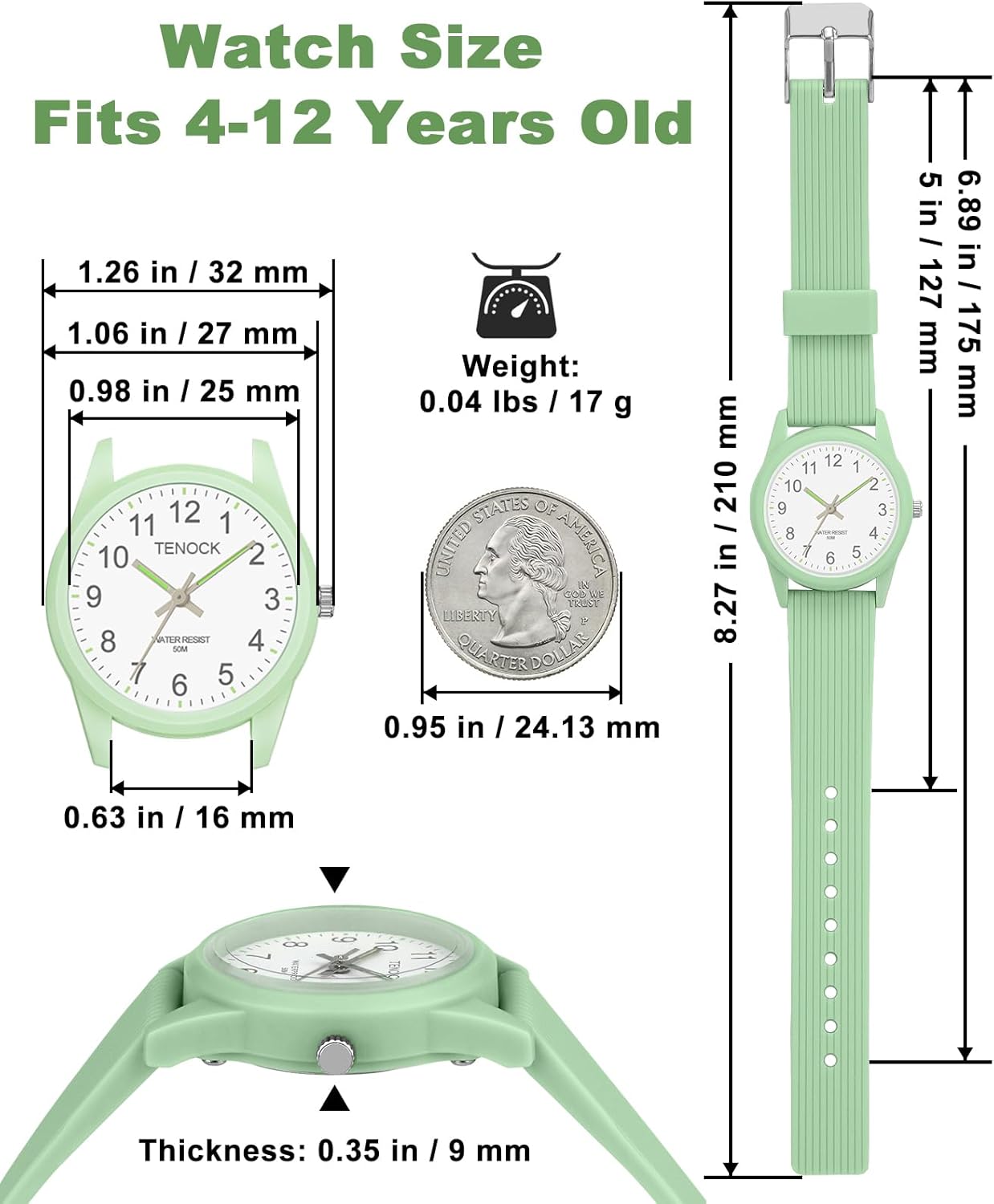 Kids Analog Watches for Girls Boys Watches with Soft Band Learning Time 50M Waterproof Children Watch Easy to Read for Ages 4-12 Kids Gift