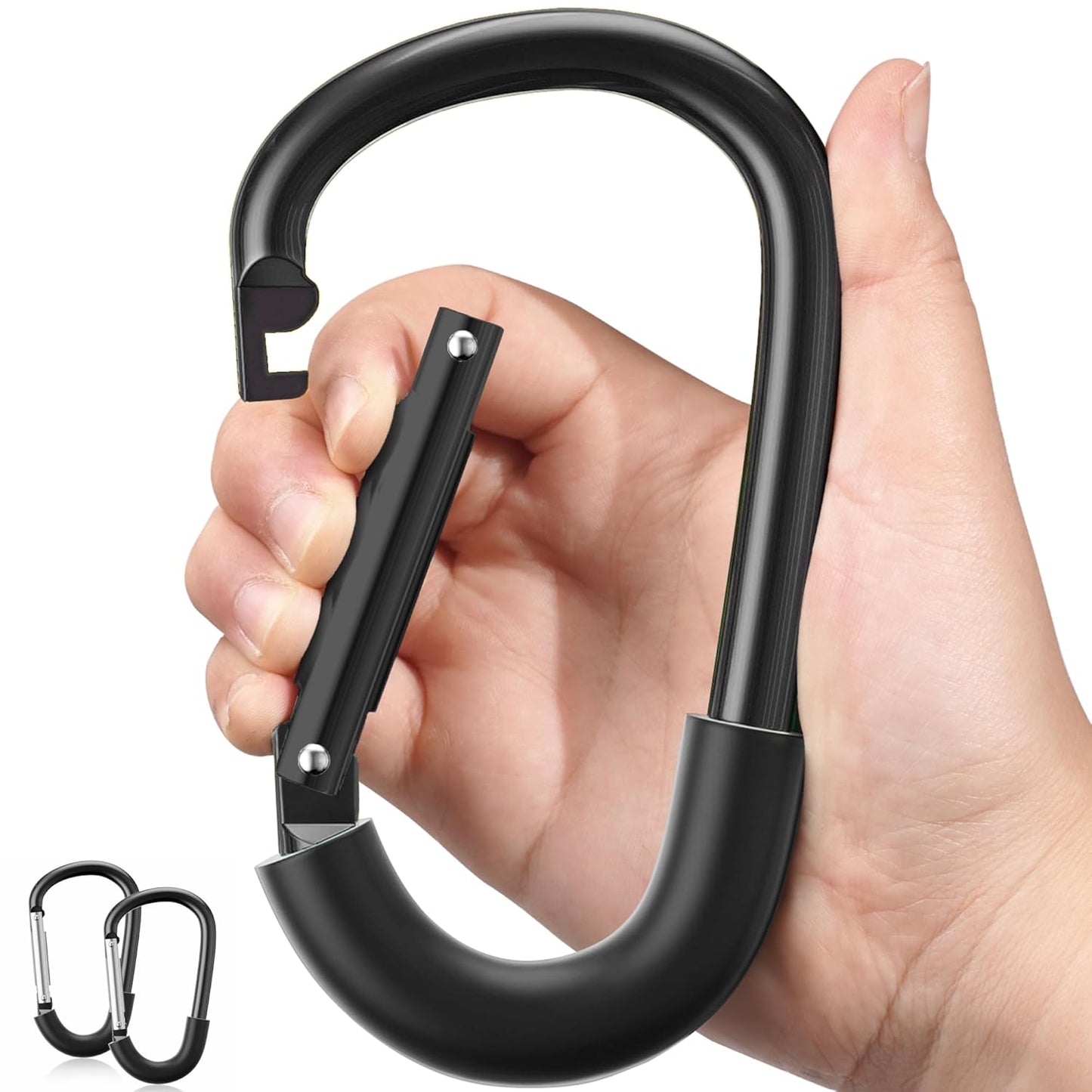 SURDOCA Stroller Hooks, 2Pcs Large Stroller Hooks for Bags, Universal Stroller Clips and Hooks, Mommy Hook for Stroller Heavy Duty, Stroller Accessories for Mom