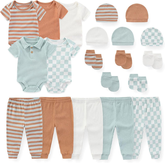 Unisex Baby Boy Girl Bodysuits Sets 20 Pack Cotton Casual New Born Clothes Comfort Infant Outfit Essentials
