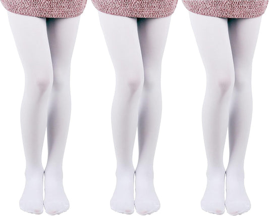 EVERSWE 3 Pairs Pack Girls Microfiber Tights Multiple Colors