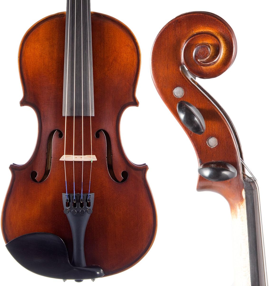 Bunnel Pupil Violin Outfit 3/4 Size Clearance By Kennedy Violins - Carrying Case and Accessories Included - Solid Maple Wood and Ebony Fittings RB300