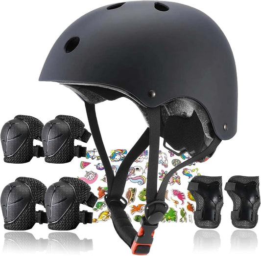 Kids Helmet,Toddler Skateboard Helmets for Ages 2-3-5-8-14 Years Boys Girls with Knee and Elbow Pads Wrist Guards fit Roller Skates,Skateboarding,Skating Scooter Adjustable Kids Helmet