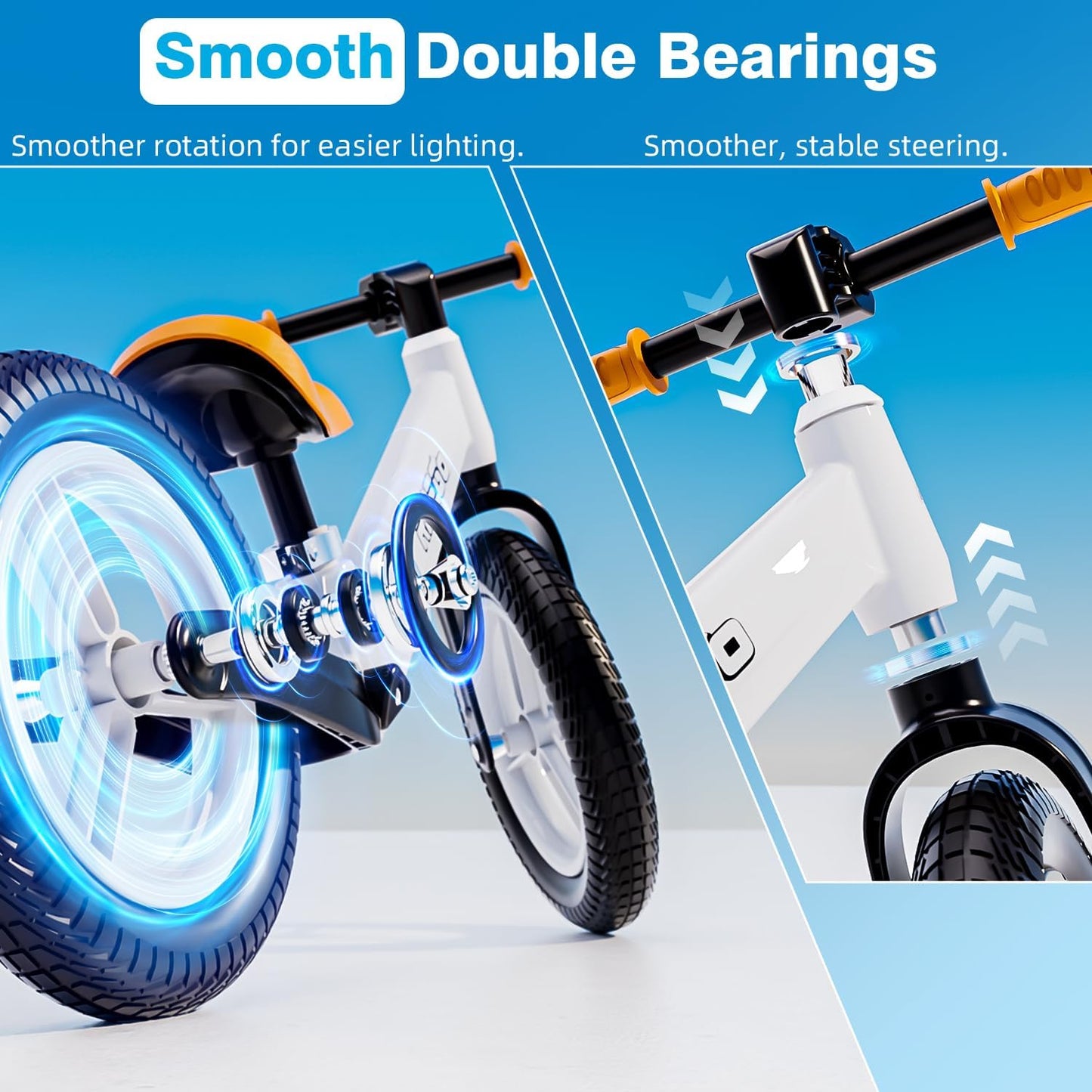 Ridego 12 or 14 Inch Balance Bike for Kids 2-6 Year Old,Lightweight Kids Bike with Adjustable Seat, Push Bicycle with Air Rubber Tires，Ride-on Toys Birthday Gift