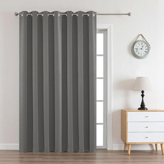 Joydeco Light Grey Custom Solid Single Blackout Curtain for Bedroom and Living Room, Grommet Thermal Insulated Room Darkening Curtain 1 Panel (Custom Size,Light Grey)