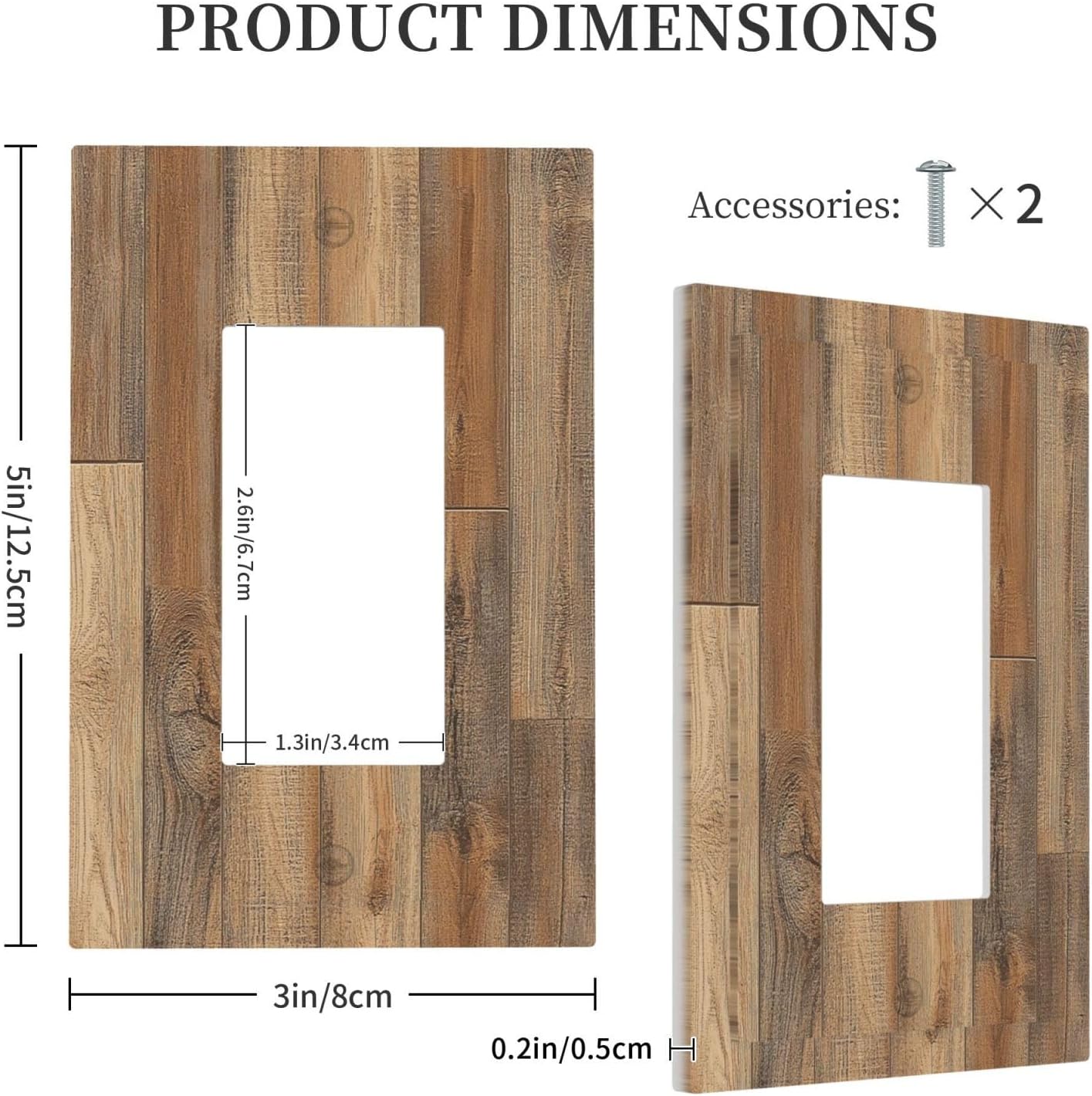 Decorative Outlet Covers Retro Rustic Brown Wood Grain 1 Gang Single Rocker Light Switch Cover Plate Wall Plates Gfci Faceplate For Farmhouse Cabin Decor