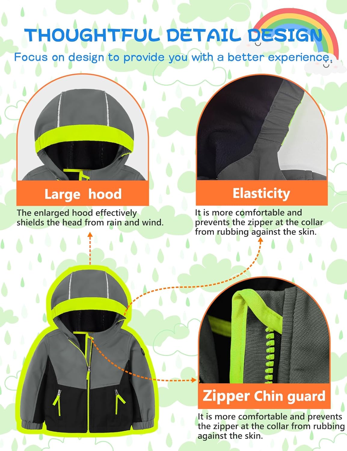 GEMYSE Toddler Jacket Fleece Lined Baby Boys Windbreaker Water Resistant Kids Hooded Coat Warm Spring Fall Outerwear