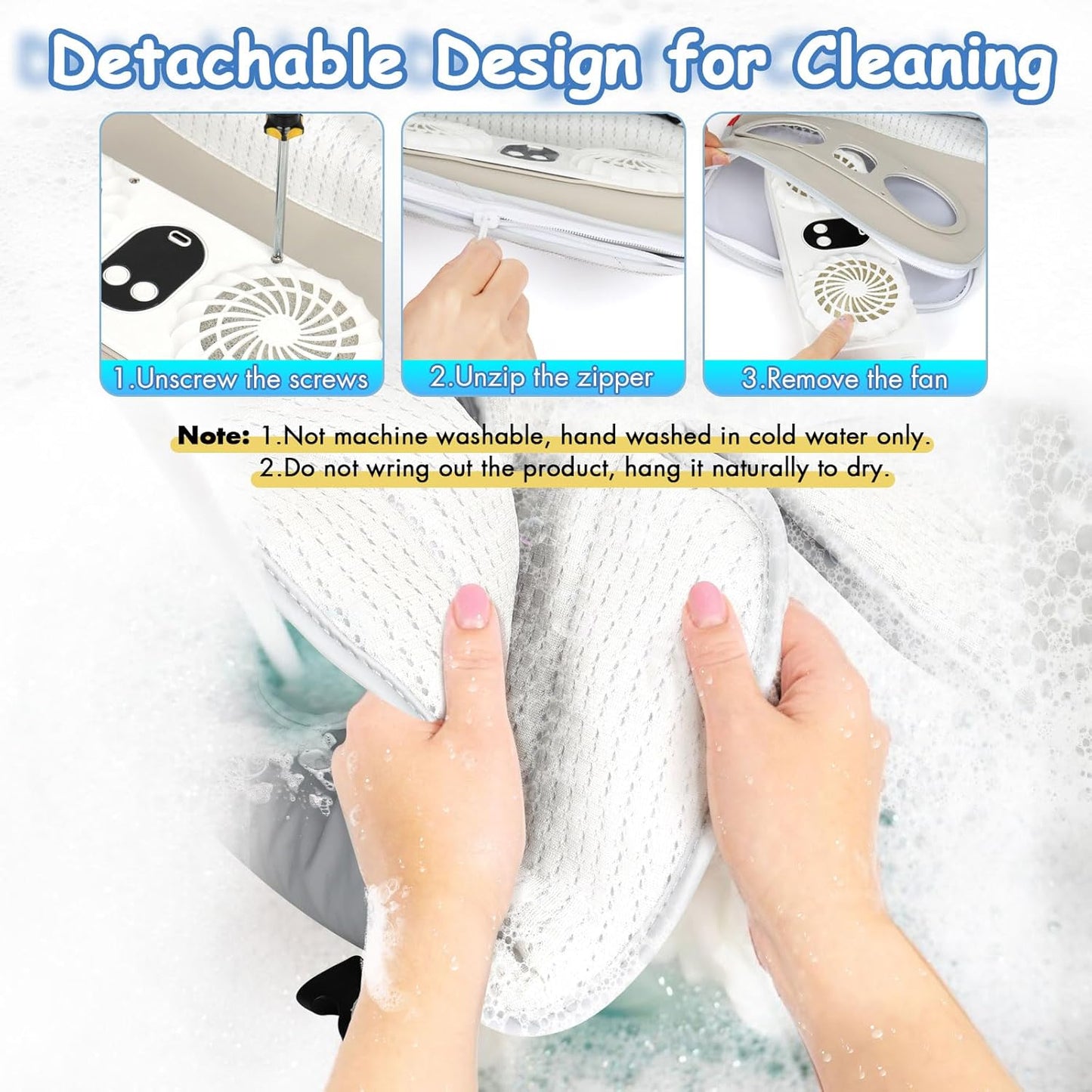 TRELC Baby Stroller Cooling Pad with 2 Fans, 3 Speeds Cooling Cushion, 10000mA Rechargeable Battery, Timer Setting, Breathable & Washable Cooling Pad Liners for Stroller Crib Summer Baby Essentials