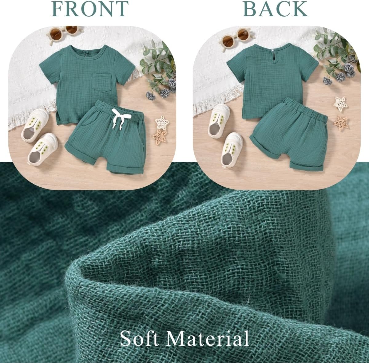 Gender Neutral Baby Linen Summer Outfit