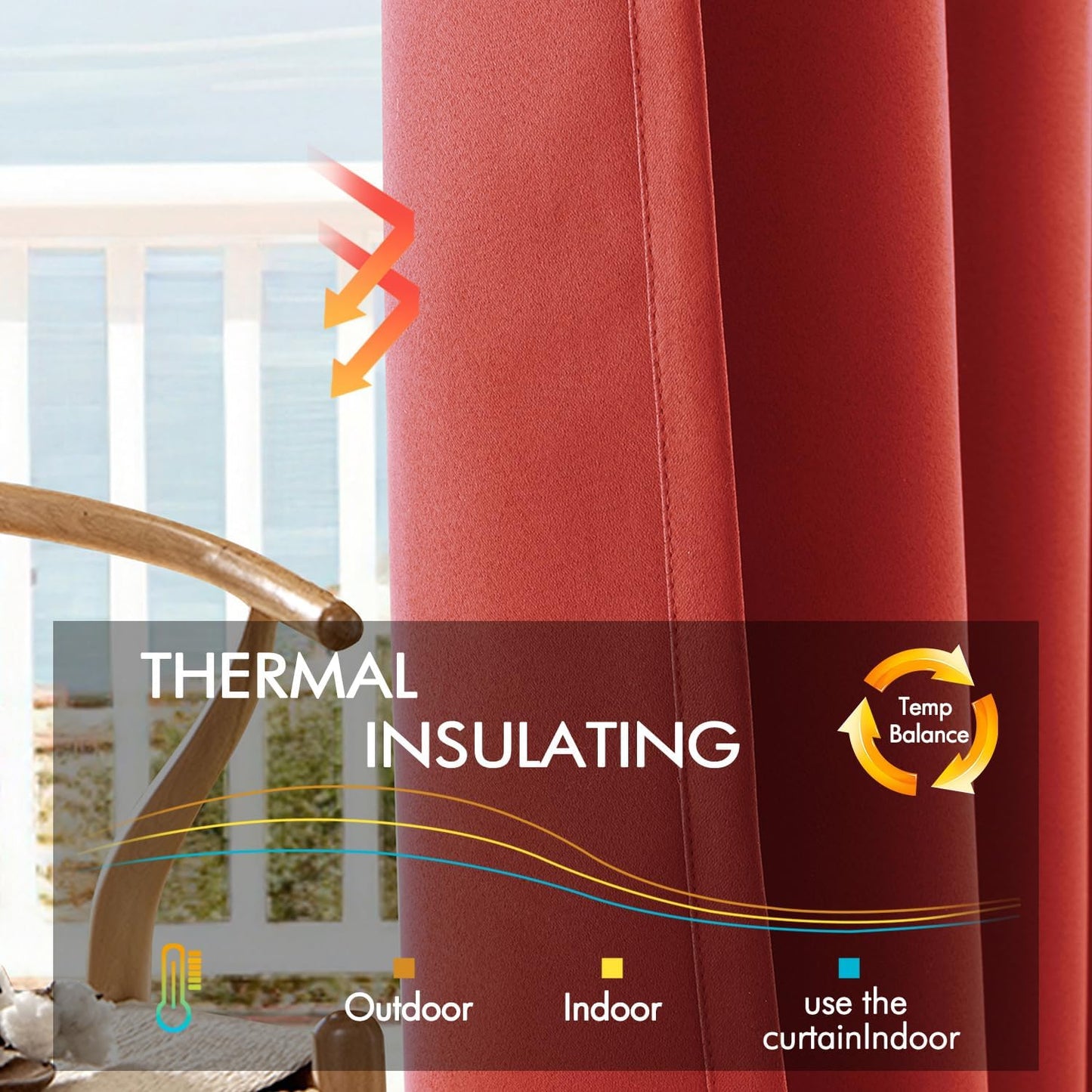 ANRODUO Back Tab Blackout Curtains for Bedroom Living Room, Rod Pocket Pinch Pleated Thermal Insulated Room Darkening Curtains 54 Inches Long 2 Panels, Burnt Orange, 42 x 54 Inch