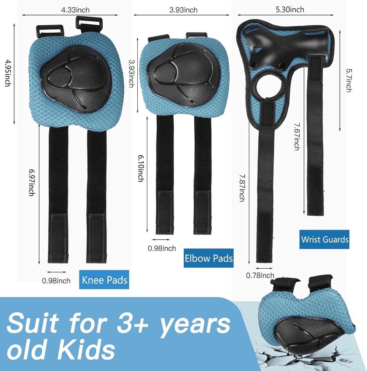 Kids Bike Helmet Set Adjustable Helmet for Ages 3-15 Kids Toddler Boys Girls Youth, Multi-Sport Bicycle Skateboarding Football Rollerskating Scooter Rollerblade Balance Bike Helmets