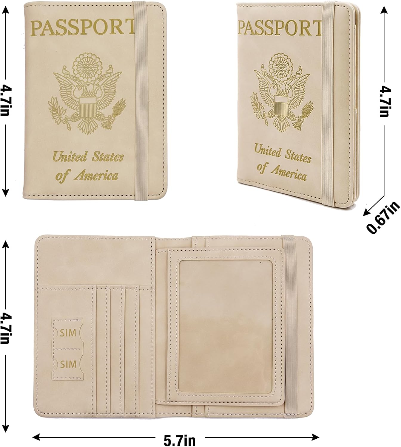 Melsbrinna Rfid Passport Holder for Travel women/Men, Cute Passport Wallet Rfid Blocking Card Slots, Rfid Passport Cover/CaseTravel Wallet, Passport Book Holder (1, Beige)