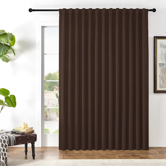 Joydeco Custom Blackout Curtains for Bedroom, 1 Panel Room Darkening Curtains & Drapes for Living Room Window Rod Pocket Back Tab (Custom Size,Chocolate)
