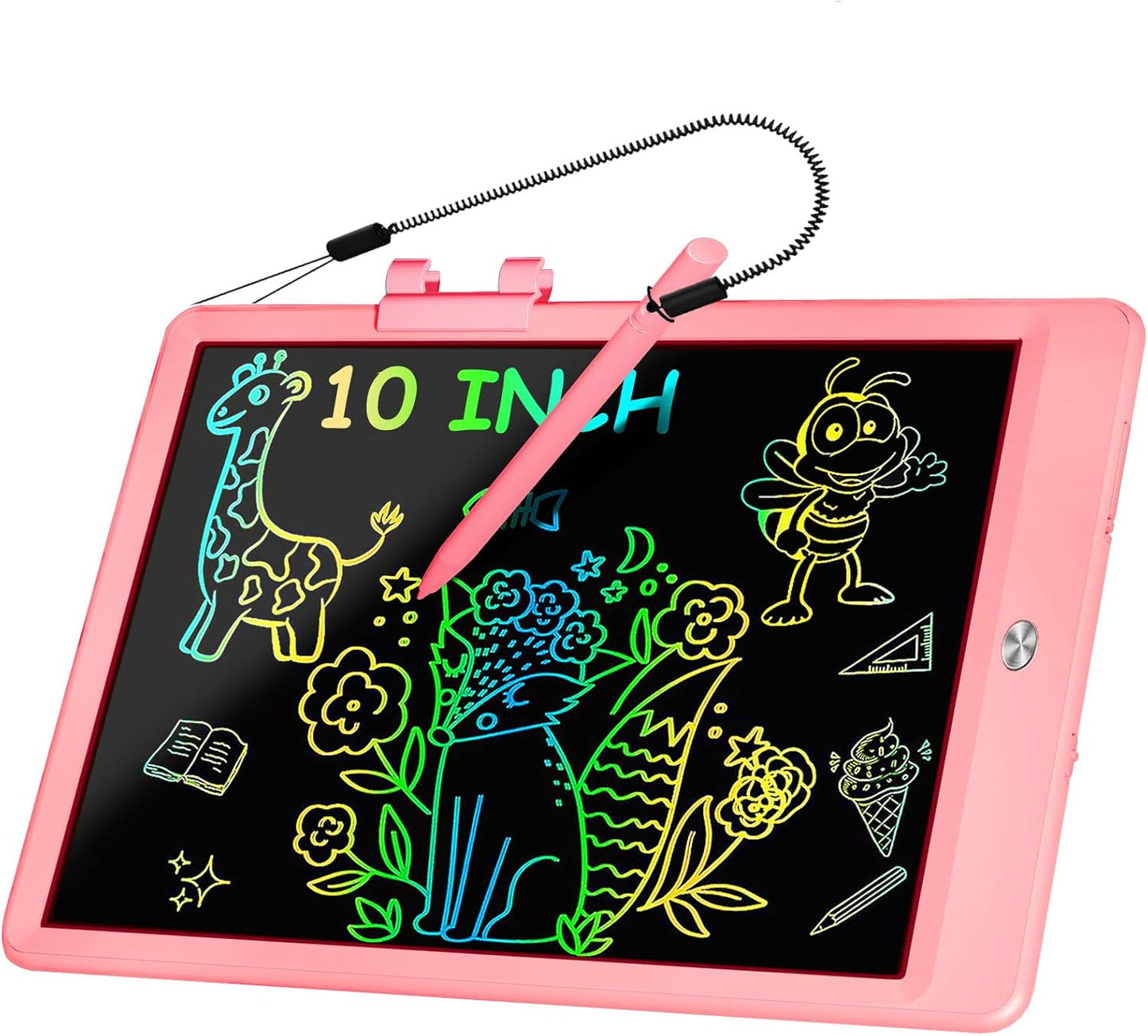 Decute Kids Toys LCD Writing Tablet with Stylus, 10 Inch Erasable Toddlers Doodle Board, Reusable Drawing Pad for Kids, Educational Christmas Birthday Gift for 3 4 5 6 7 8 Girls Boys Toddler Pink