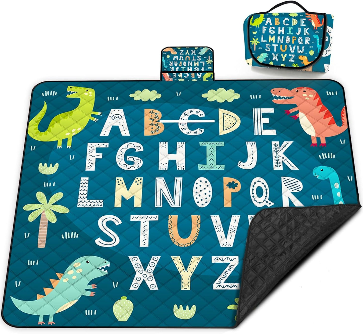 Extra Large Picnic Blanket Waterproof,80"x 80"Foldable Machine Washable Beach Blankets,Outdoor Blanket for 6-8 Adults,Picnic Mat Suitable for Indoor Crawling,Park Beach,Camping,Hiking,Travel( Blue)