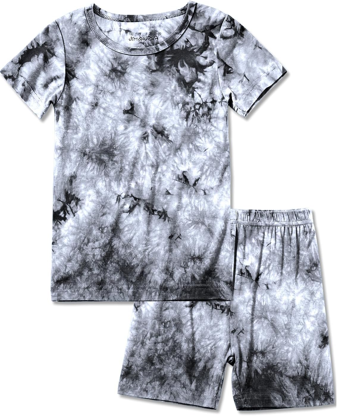 Jimonda Baby/Toddler Soft Sleepwear Short sleeve Kids Cool Pajama Outdoor 2-Piece Shirt&Shorts Casual sets Tie Dye PJ