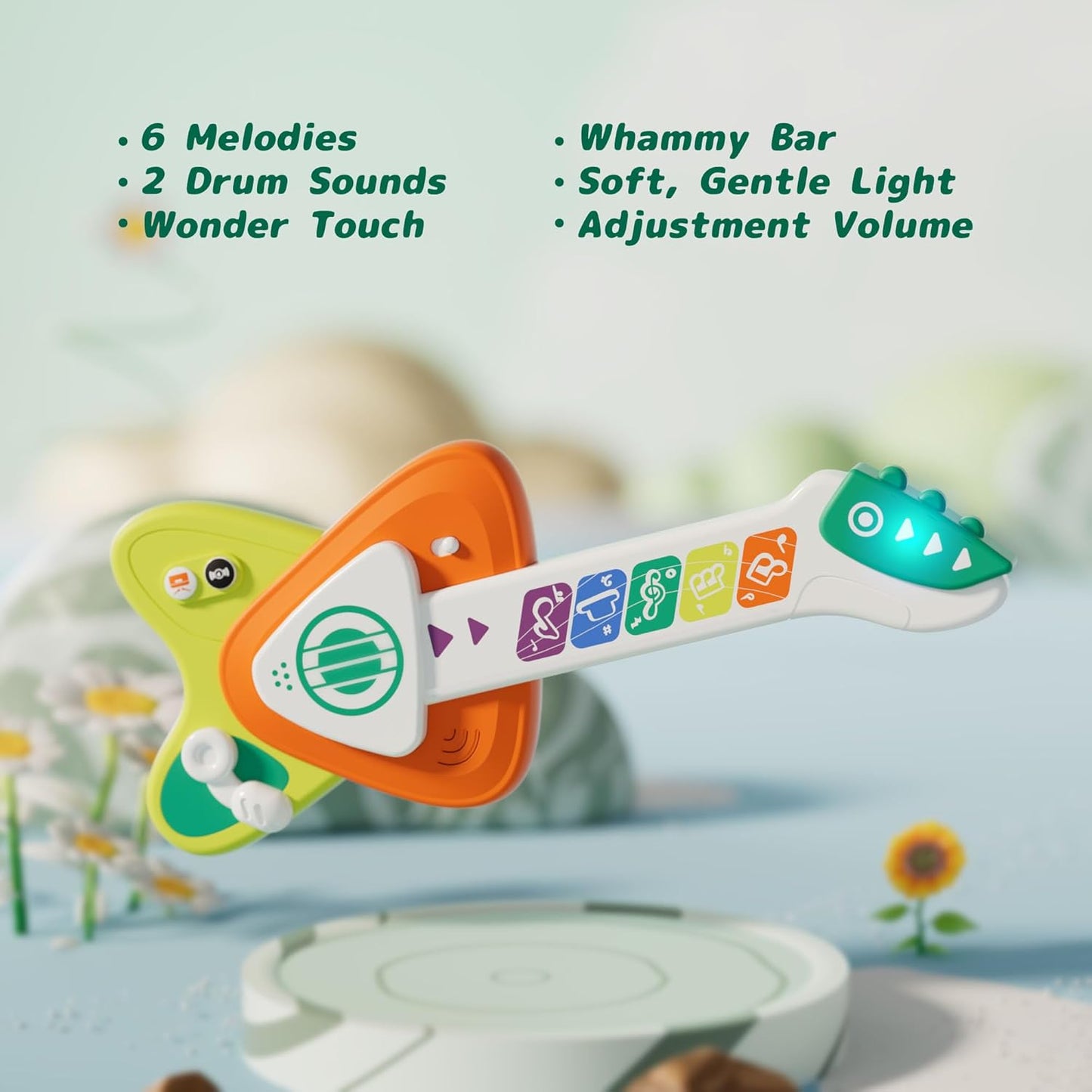 Toddler Baby Guitar Piano Keyboard for 1-3, Touch Baby Piano Guitar Toy for 1 Year Old Musical Toy w/ 3 Modes, Light, Melodies, Music Cards, Adjustable Volume, Birthday Gift for 10–18 Mos &1–3 Yrs Old