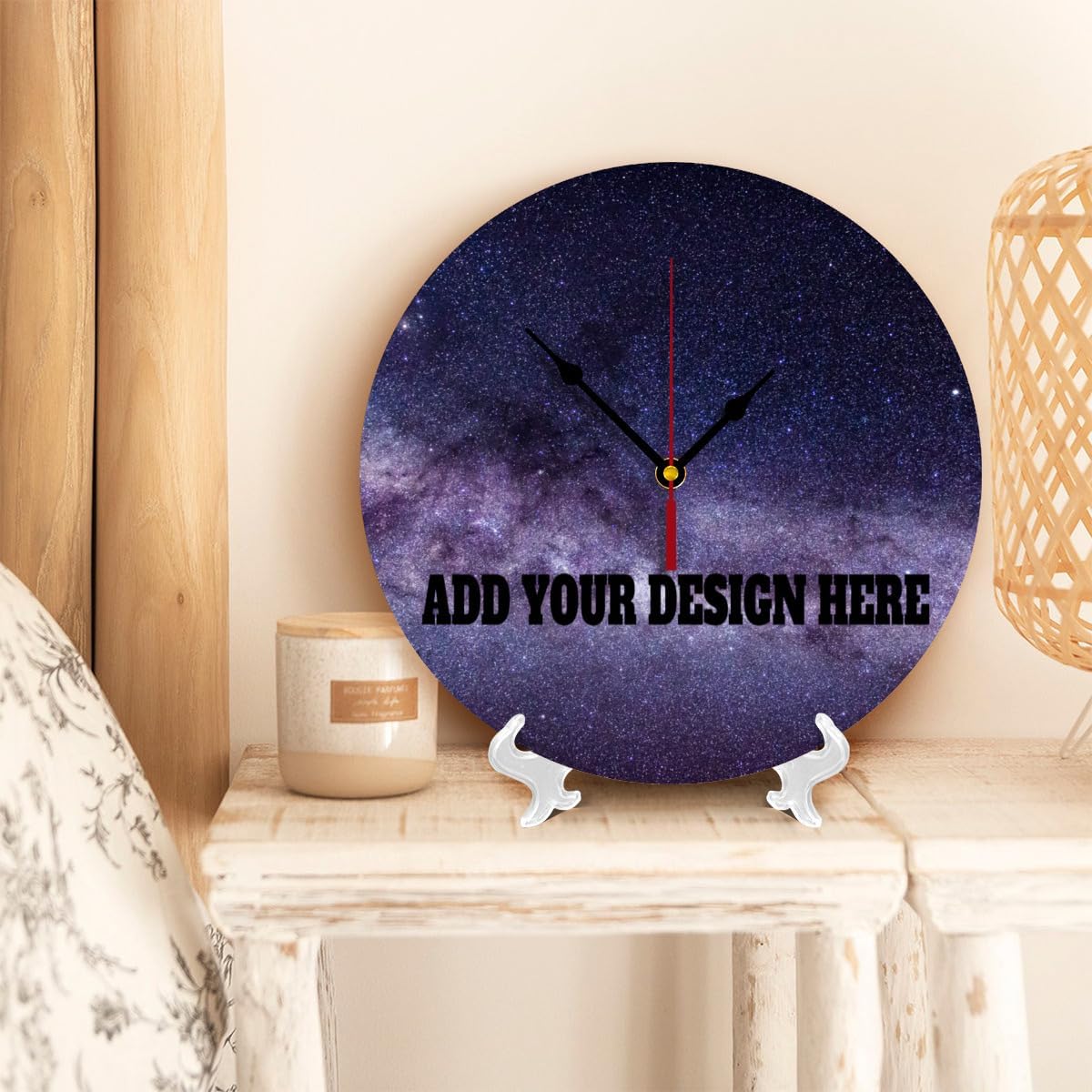 Generic Custom Wall Clock Personalized Clocks with Photo Text Logo That PVC Customized Round Silent Clock for Living Room Creative, 10inch-25cm