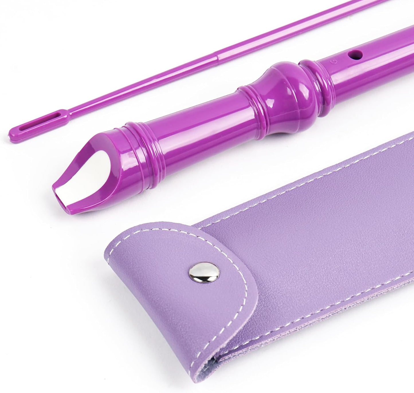 LIZIMANDU Recorder Instrument for Beginner Kids Adults,8-Hole Soprano Descant Recorder Music Flute with with Cleaning Rod & Leather Case For School Student Home Entertainment(2-Purple)