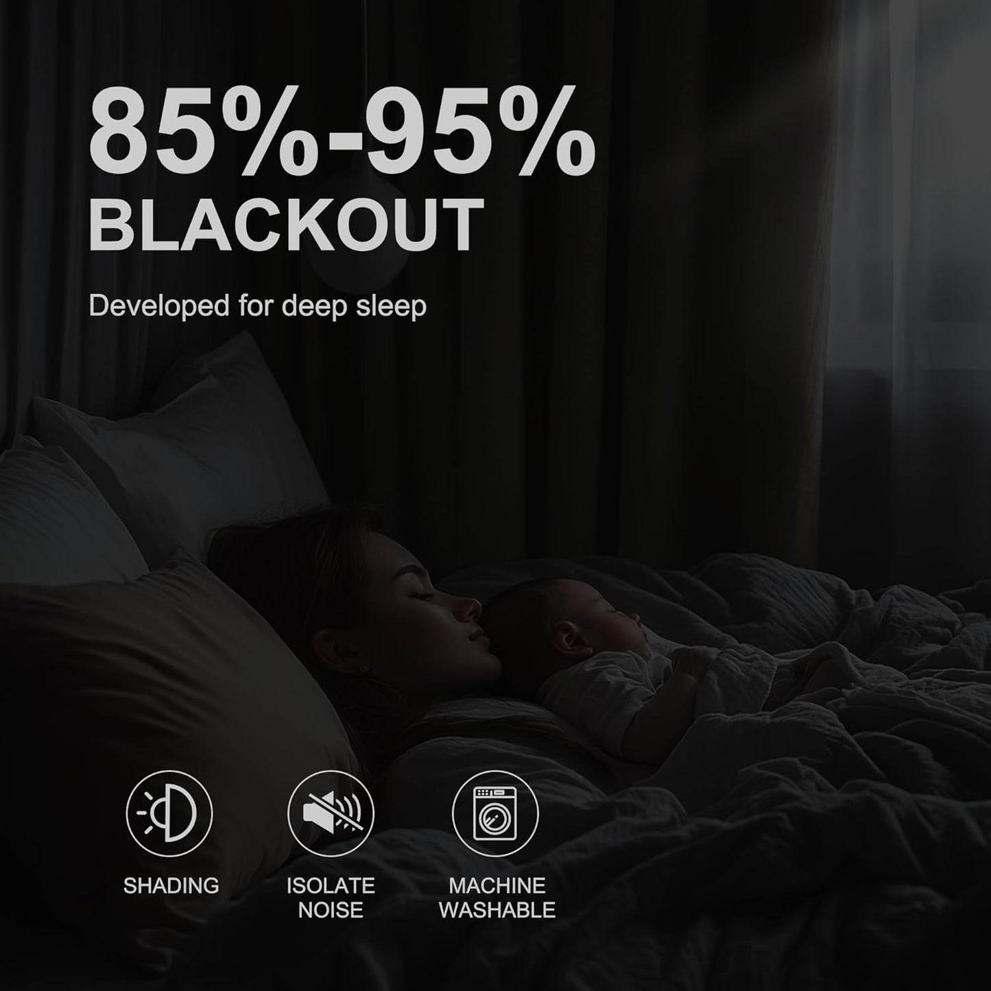 NICETOWN Plylux Blackout Curtains 95" Long for Office Dining Room, Thermal Insulated Sound Reducing Light Block Curtain Panels for Bedroom Modern Room Decorative (52" Wide, 2 Pieces, Sand)